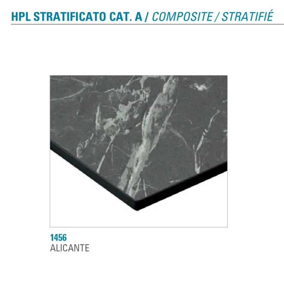 طاولة طعام ثابتة من المعدن واللوح الخشبي الطبقي، صنع في إيطاليا - باستيانو Viadurini