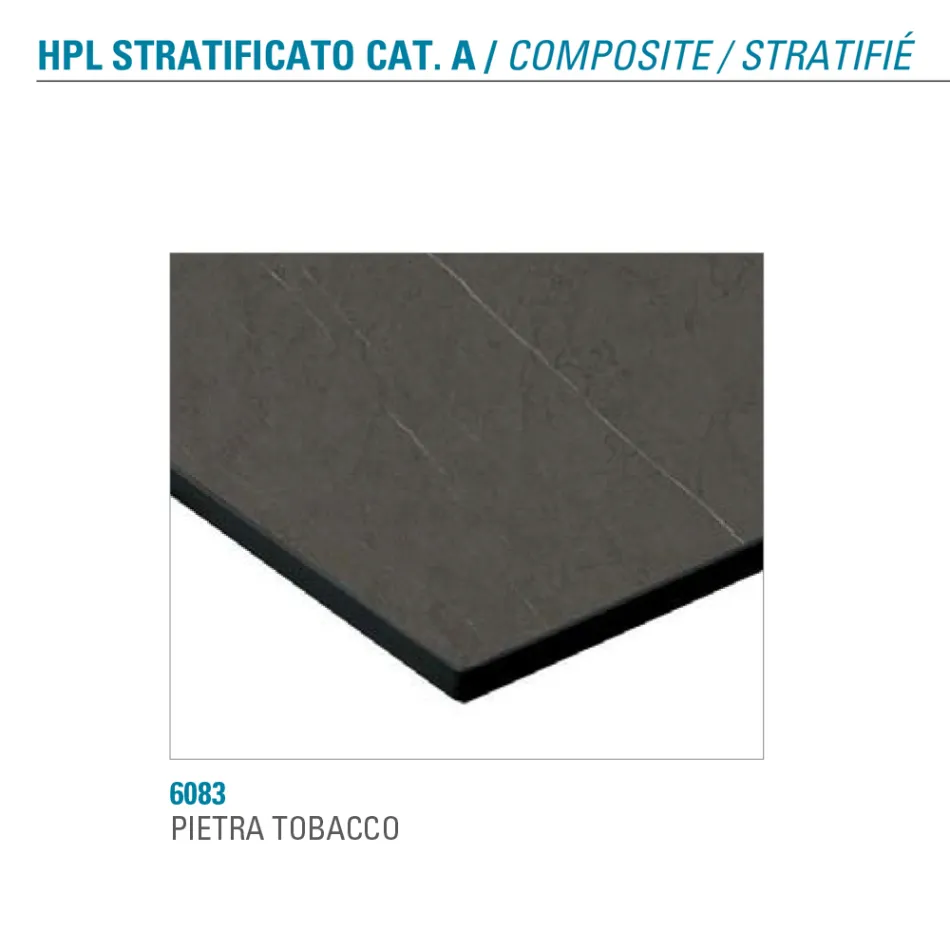 طاولة طعام ثابتة من المعدن واللوح الخشبي الطبقي، صنع في إيطاليا - باستيانو Viadurini