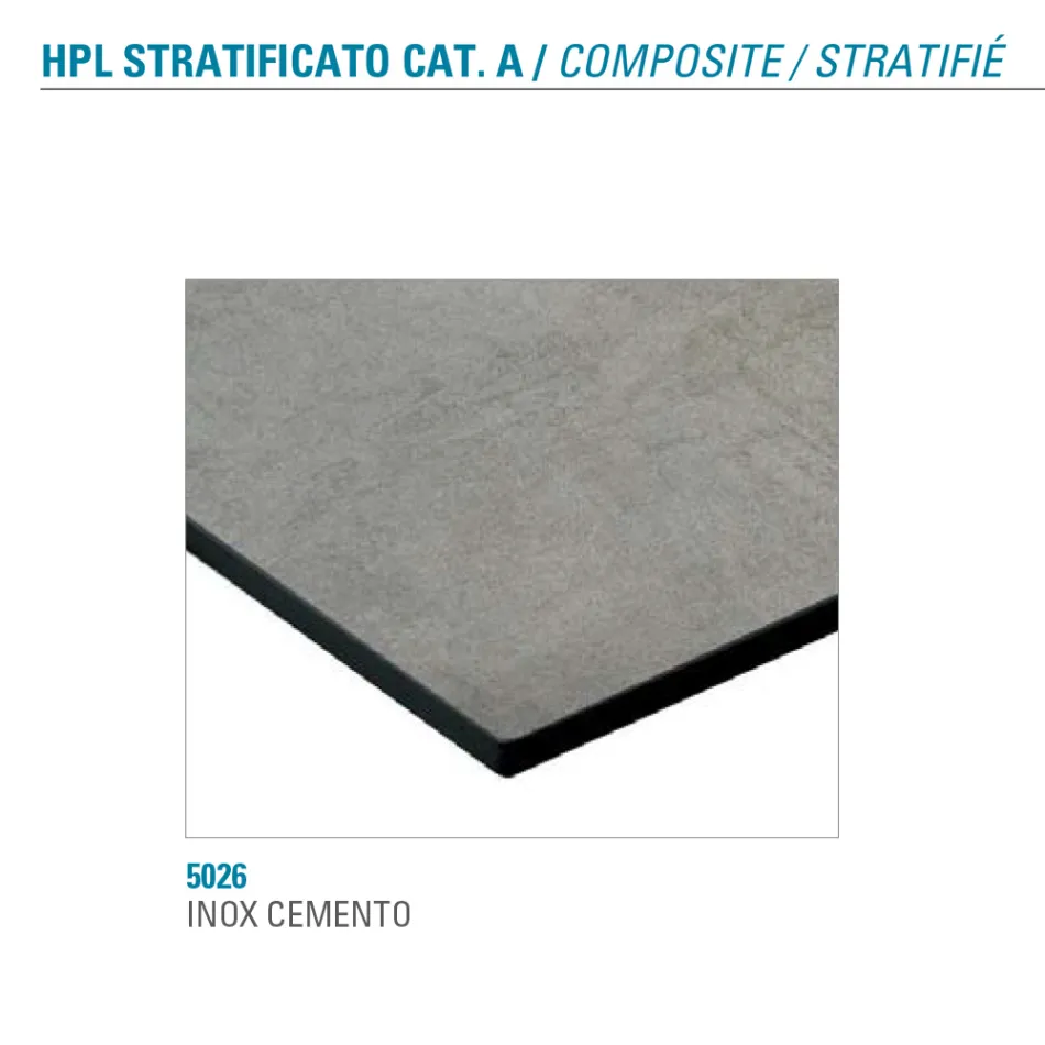 طاولة طعام ثابتة من المعدن واللوح الخشبي عالي الكثافة (HPL) مصنوعة في إيطاليا - باستيانو Viadurini