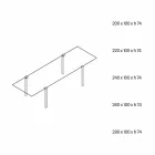 طاولة طعام من الزجاج الشفاف والمعدن بألوان متنوعة و5 أحجام - أشيو Viadurini