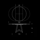 طاولة طعام مستديرة مع سطح قابل للتمديد حتى 180 سم صنع في إيطاليا - موشيو Viadurini
