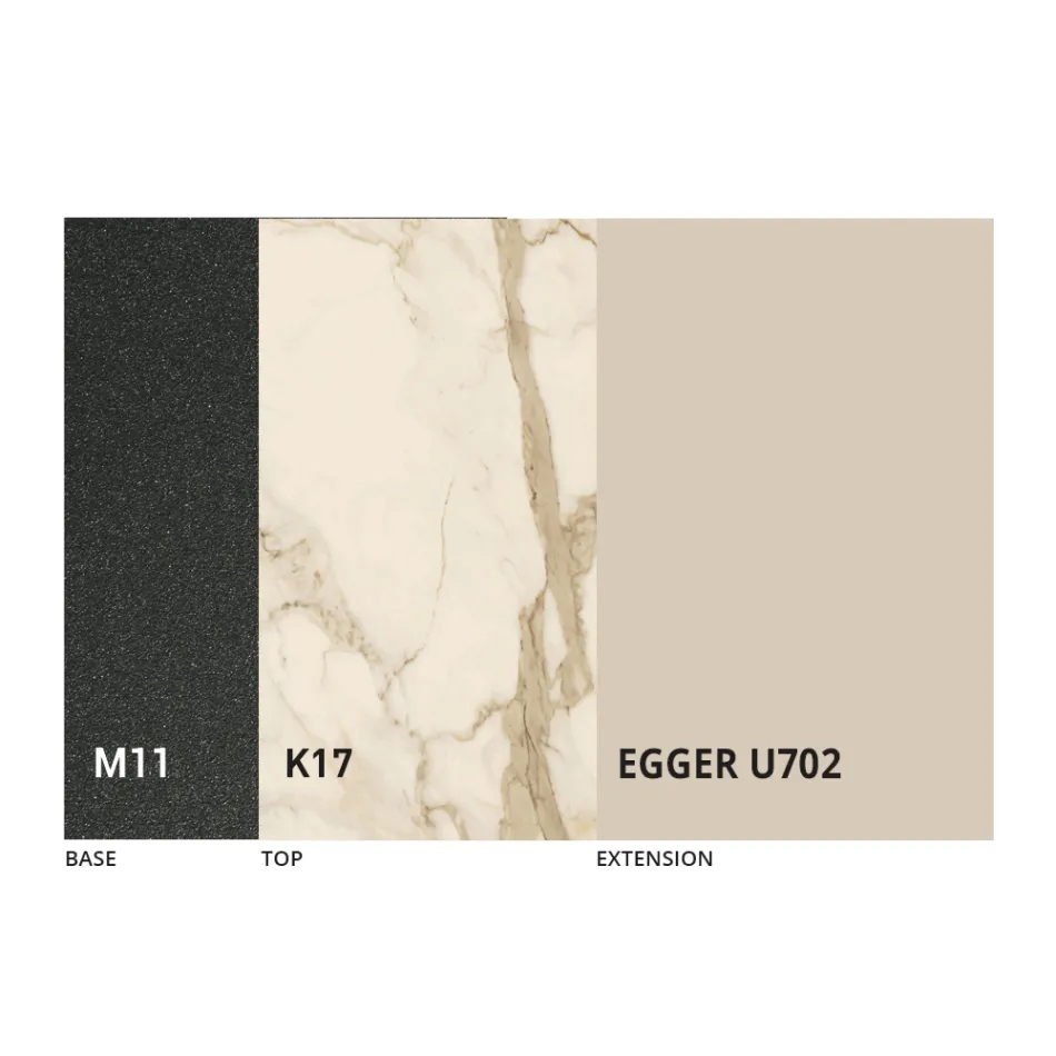 طاولة طعام مستديرة قابلة للتمديد حتى 270 سم من السيراميك صنع في إيطاليا - موشيو Viadurini