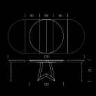 طاولة طعام مستديرة قابلة للتمديد حتى 270 سم من السيراميك صنع في إيطاليا - موشيو Viadurini