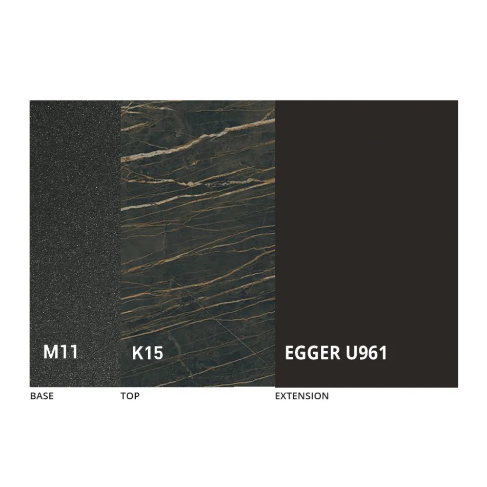 طاولة طعام مستديرة قابلة للتمديد حتى 270 سم من السيراميك صنع في إيطاليا - موشيو Viadurini