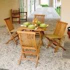 طاولة حديقة مربعة 80×80 سم مصنوعة من خشب الساج - أميكو Viadurini