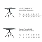 طاولة خارجية مربعة من الفولاذ المجلفن، صنع في إيطاليا - رالف Viadurini