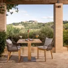 طاولة خارجية مربعة من خشب الساج والمعدن - ماري Viadurini