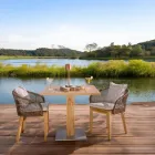 طاولة خارجية مربعة من خشب الساج والمعدن - ماري Viadurini