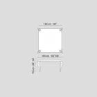 تصميم طاولة ثابتة مربعة من MDF وفولاذ كرومي لويجي Viadurini