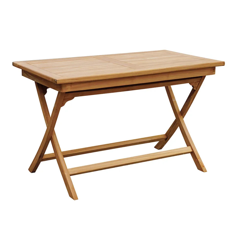 طاولة حديقة مستطيلة 120×70 سم مصنوعة من خشب الساج - ألبا Viadurini