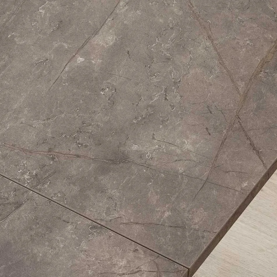 طاولة مستطيلة قابلة للتمديد حتى 240 أو 280 سم مصنوعة من ألواح HPL والمعدن - متوفرة Viadurini