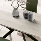 طاولة مستطيلة قابلة للتمديد حتى 260 أو 300 سم مصنوعة من HPL والمعدن - Charmy Viadurini