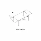 طاولة مستطيلة قابلة للتمديد مصنوعة من زجاج شفاف، صنع في إيطاليا - سوبوت Viadurini