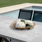 طاولة حديقة مستطيلة من الألومنيوم والراتنج الرمادي - نوفيا Viadurini