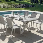 طاولة حديقة مستطيلة من الألومنيوم والراتنج الرمادي - نوفيا Viadurini
