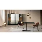 طاولة مستطيلة حديثة مصنوعة من زجاج مدخن أو شفاف للغاية، صنعت في إيطاليا - دولتشي Viadurini