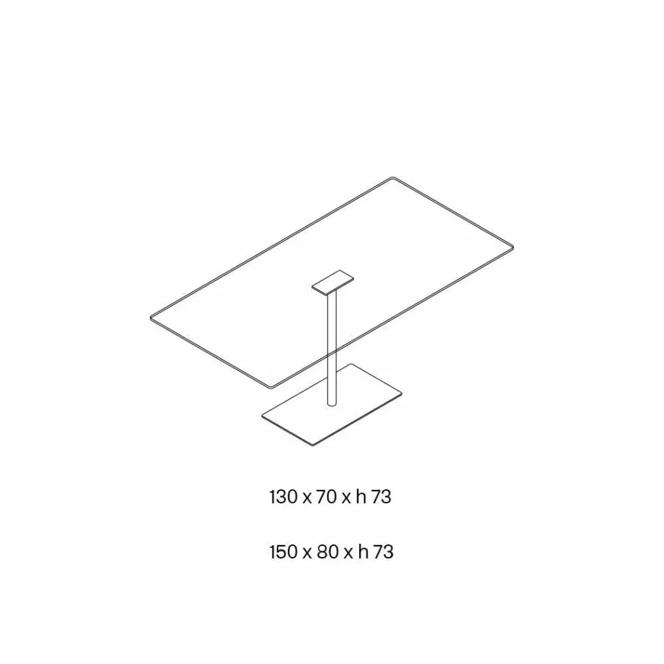 طاولة مستطيلة حديثة مصنوعة من زجاج مدخن أو شفاف للغاية، صنعت في إيطاليا - دولتشي Viadurini