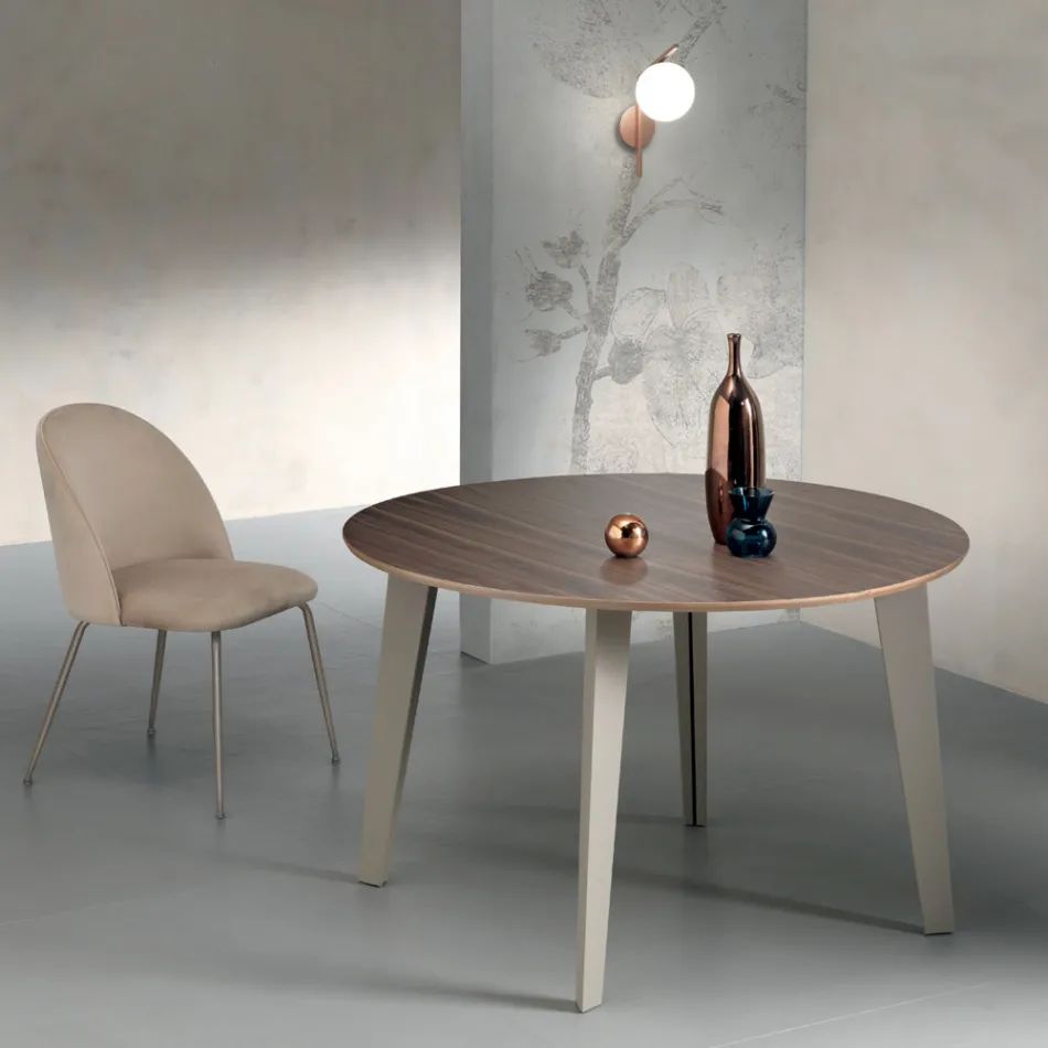 طاولة مستديرة قابلة للتمديد من خشب الجوز كاناليتو - تونيكو Viadurini