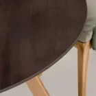 طاولة خارجية مستديرة مصنوعة من سيراميك كورتن المعدني، صنع في إيطاليا - بيجاسو Viadurini