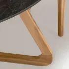 طاولة خارجية مستديرة من سيراميك ماركينيا الأسود، صنع في إيطاليا - بيجاسو Viadurini