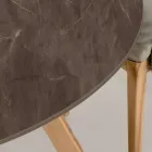 طاولة خارجية مستديرة من السيراميك بلون بني فاتح، صنع في إيطاليا - بيجاسو Viadurini