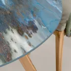 طاولة سيراميك خارجية دائرية من Thunderstorm مصنوعة في إيطاليا - Pegaso Viadurini