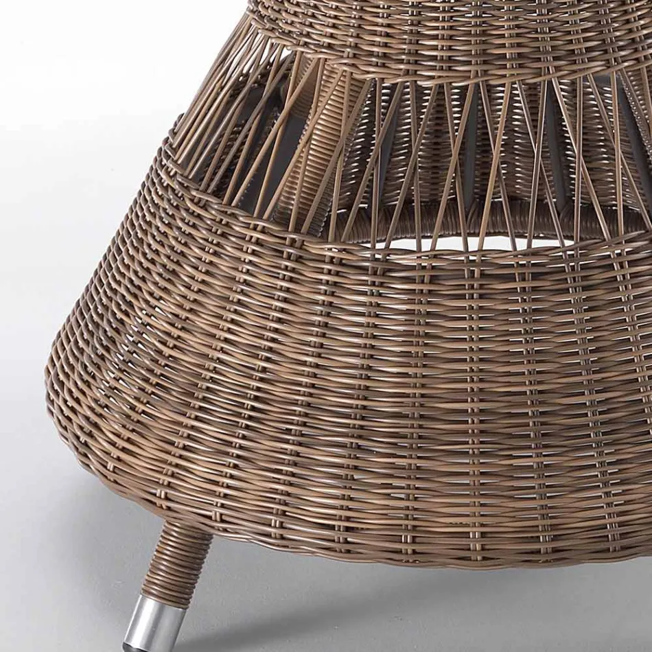 طاولة حديقة مستديرة مع 4 كراسي بذراعين مع مساند للذراعين - جيجي Viadurini