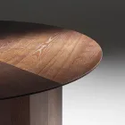 طاولة طعام مستديرة من خشب رقائقي بقشرة خشب الدردار - ليبرا Viadurini