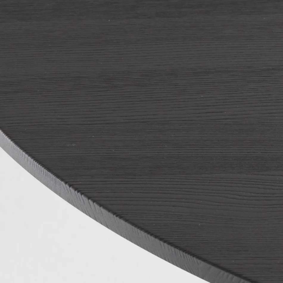 طاولة طعام مستديرة من خشب رقائقي بقشرة خشب الدردار - ليبرا Viadurini