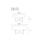 طاولة طعام مستديرة من خشب رقائقي بقشرة خشب الدردار - ليبرا Viadurini