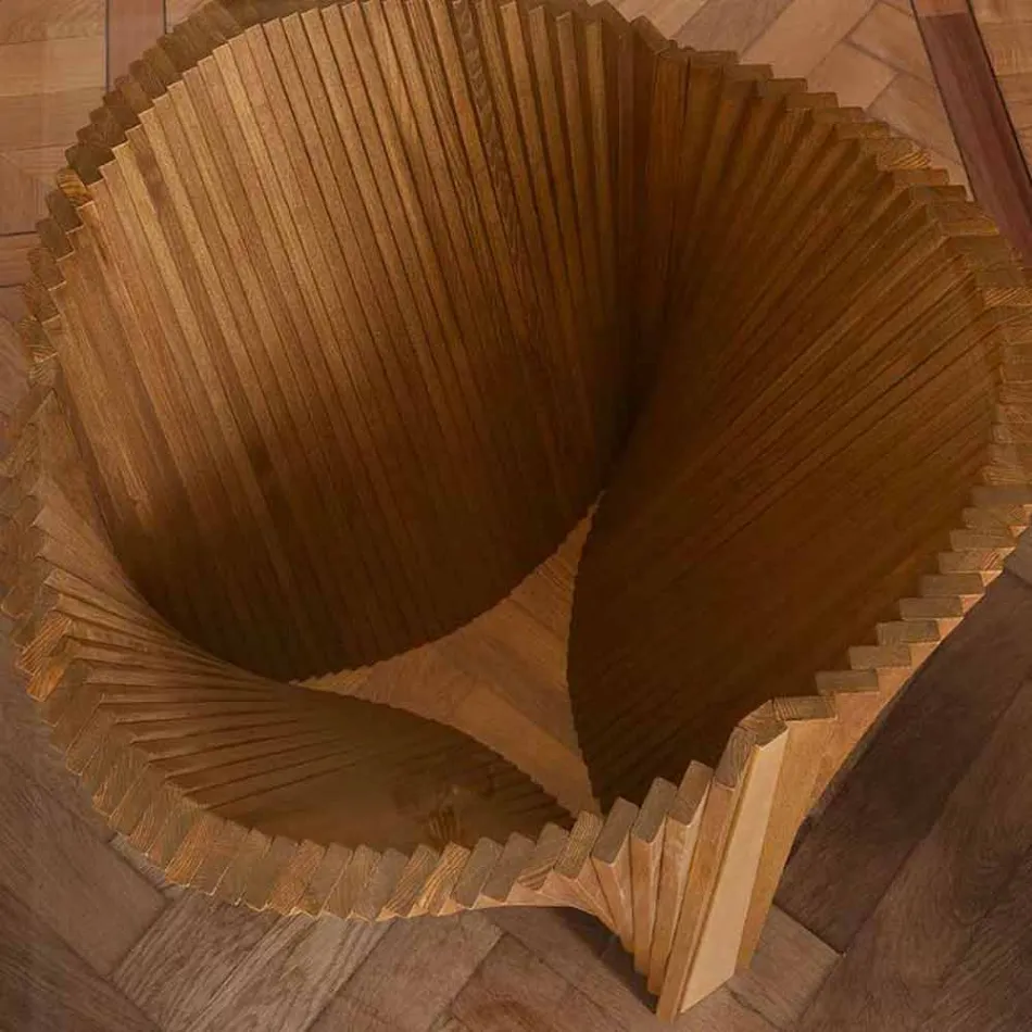 طاولة مستديرة بتصميم من الزجاج والرماد المدهون، صنعت في إيطاليا - مدام Viadurini