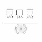 طاولة مستديرة بتصميم من الزجاج والرماد المدهون، صنعت في إيطاليا - مدام Viadurini