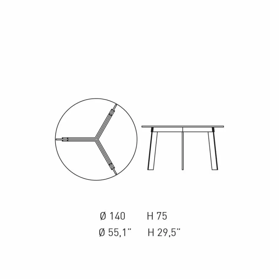 طاولة مستديرة بتصميم عصري من الفولاذ ولوح MDF مطلي بالألوان - أرونتي Viadurini