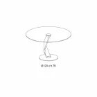 طاولة مستديرة بتصميم عصري من الزجاج الشفاف للغاية مصنوعة في إيطاليا - أكا Viadurini