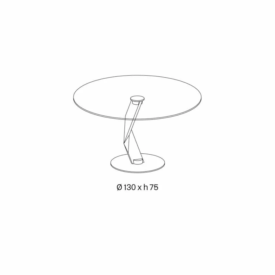 طاولة مستديرة بتصميم عصري من الزجاج الشفاف للغاية مصنوعة في إيطاليا - أكا Viadurini