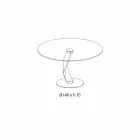 طاولة مستديرة بتصميم عصري من الزجاج الشفاف للغاية مصنوعة في إيطاليا - أكا Viadurini