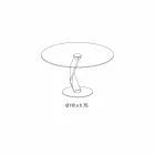 طاولة مستديرة بتصميم عصري من الزجاج الشفاف للغاية مصنوعة في إيطاليا - أكا Viadurini