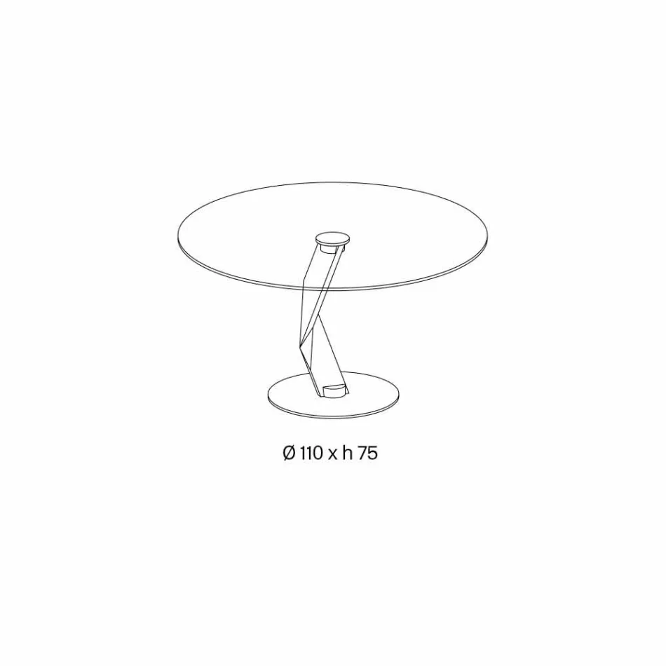 طاولة مستديرة بتصميم عصري من الزجاج الشفاف للغاية مصنوعة في إيطاليا - أكا Viadurini