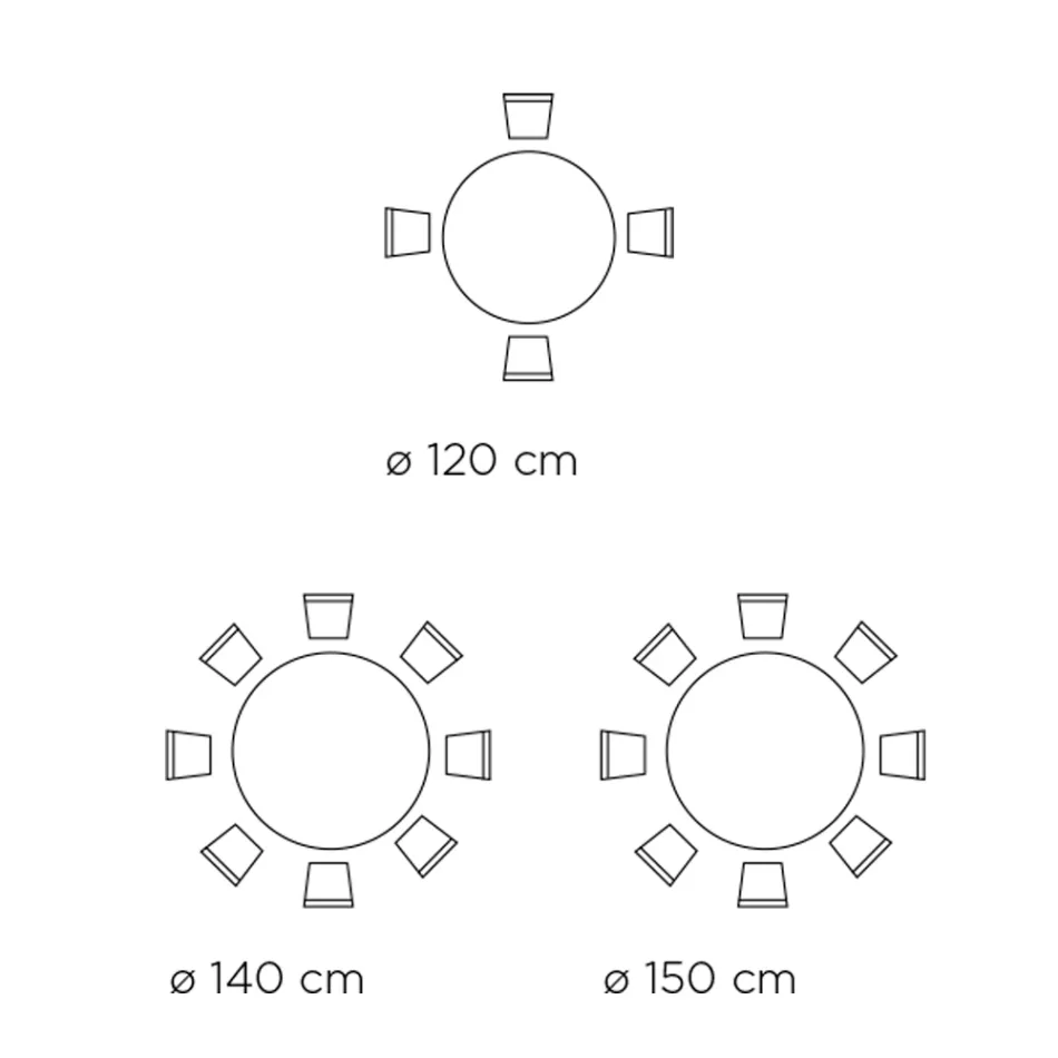 طاولة مستديرة ثابتة ذات سطح سيراميكي، صنع في إيطاليا - مقص Viadurini