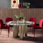 طاولة مستديرة ثابتة بسطح سيراميكي صنع في إيطاليا - مقص Viadurini