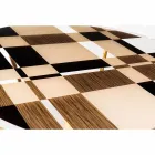 طاولة مودينو المستديرة ذات السطح الزجاجي وتطعيمات خشب أوزي Viadurini