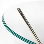 طاولة مستديرة حديثة مع سطح زجاجي وقاعدة رخامية من أديل Viadurini