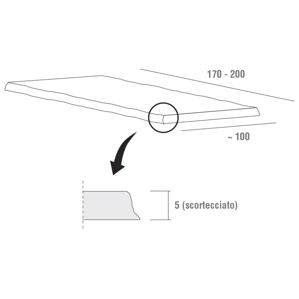 طاولة طعام بسطح من خشب البلوط المقشر، صنع في إيطاليا - بينوكيو Viadurini