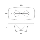 سطح طاولة طعام من السيراميك غير اللامع والأرجل المعدنية - موناكو Viadurini