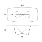 سطح طاولة طعام من السيراميك غير اللامع والأرجل المعدنية - موناكو Viadurini