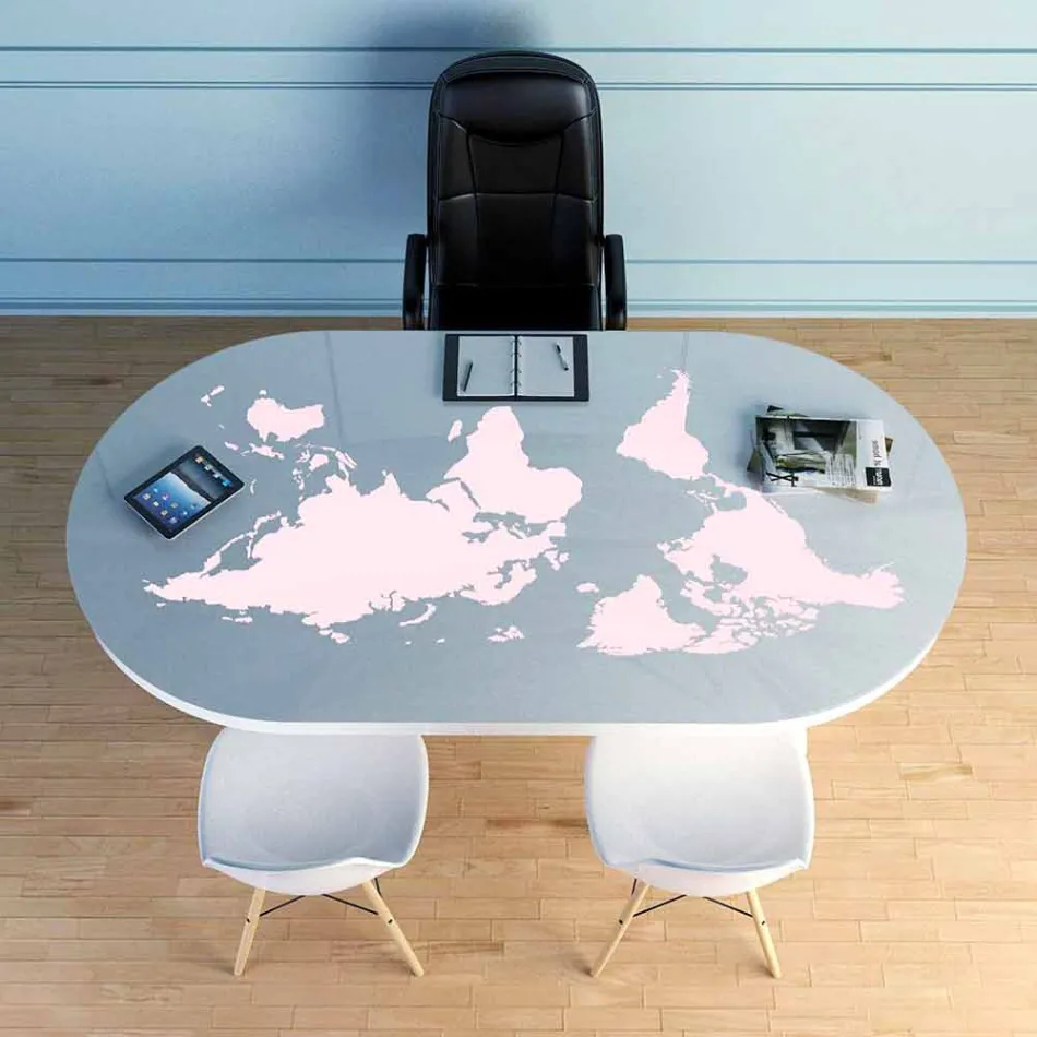 طاولة مكتب حديثة ذات سطح زجاجي مصنوعة في إيطاليا، بونتيدا Viadurini