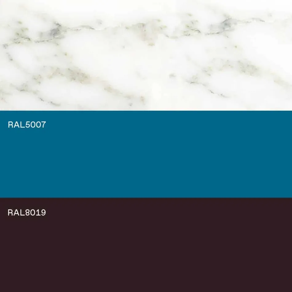 طاولة معيشة عصرية مصنوعة من الفولاذ مع سطح رخامي بتصميم - أرونتي Viadurini