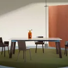 طاولة معيشة عصرية مصنوعة من الفولاذ مع سطح رخامي بتصميم - أرونتي Viadurini