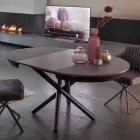 طاولة طعام مستديرة قابلة للتمديد حتى 165 سم مع سطح سيراميك - بيستولرو Viadurini