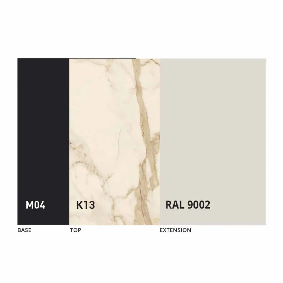 طاولة طعام مستديرة قابلة للتمديد حتى 165 سم مع سطح سيراميك - بيستولرو Viadurini